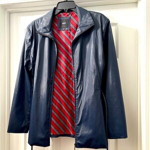 Women’s outerwear, rain jacket size large Navy Blue